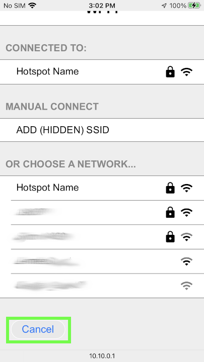 Cancel Configuration