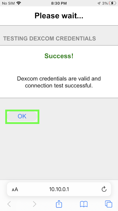 Save Dexcom Configuration