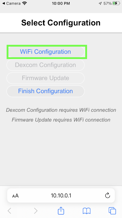 Select WiFi Configuration