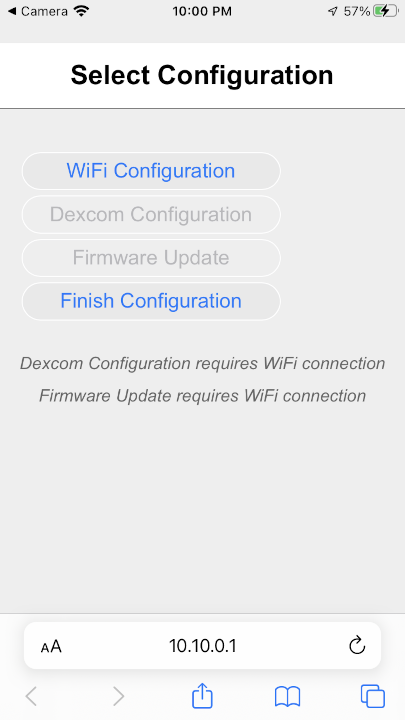 SugarDrive Configuration Menu